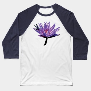 Water Lilies - Dragonfly on Purple Water Lily Baseball T-Shirt